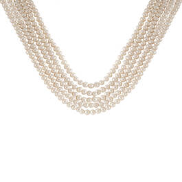 Draped in Glamour Pearl Necklace 6579 0016 a main