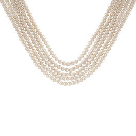 Draped in Glamour Pearl Necklace 6579 0016 a main