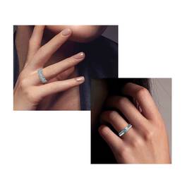Stackable Blue Wave Ring Set 11663 0054 m model