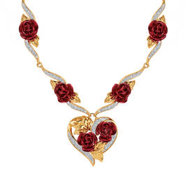 A Dozen Roses Heart Necklace Earring Set 10244 0013 b necklace