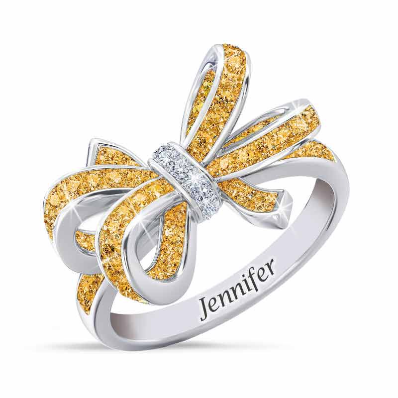 Birthstone  Diamond Bow Ring 1876 001 7 11