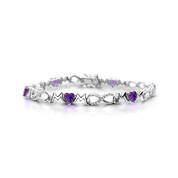 Genuine Amethyst Sterling Silver Mom Bracelet 11142 1681 a main