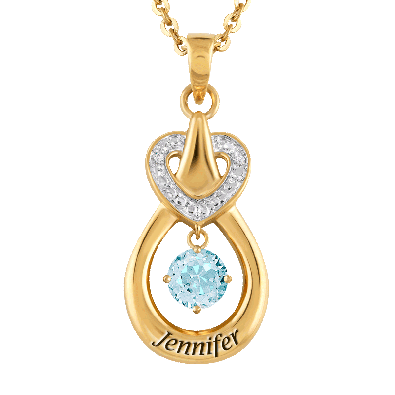 Genuine Birthstone Drop Pendant