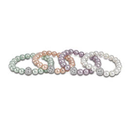 Pastel Perfection Shell Pearl Bracelet Set 6244 001 1 2