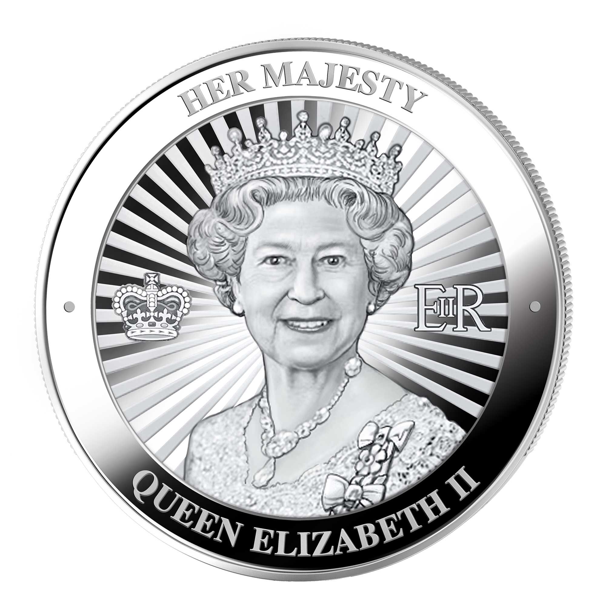 Queen Elizabeth Silver Commemorative 1340 0015 b front