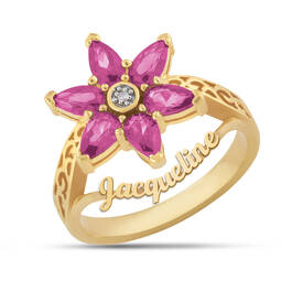 Personalized Birthstone Bloom Ring 10871 0013 j october