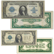 1920s one dollar silver coin and currency set DCS d Notes