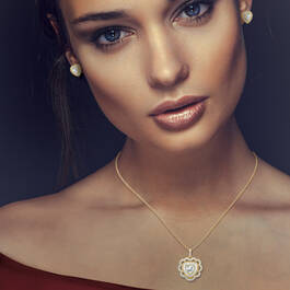 Perfectly Paired Heart Pendant with earrings 10380 0017 m model