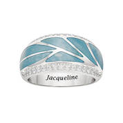 Personalized Waves of Wonder Mother of Pearl Ring 11945 0013 b angle