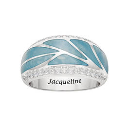 Personalized Waves of Wonder Mother of Pearl Ring 11945 0013 b angle
