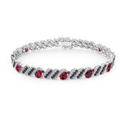 Personalized Black Diamond and Birthstone Bracelet 10776 0019 a main