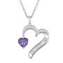 Diamond and Birthstone Heart Pendant 12169 0010 b february