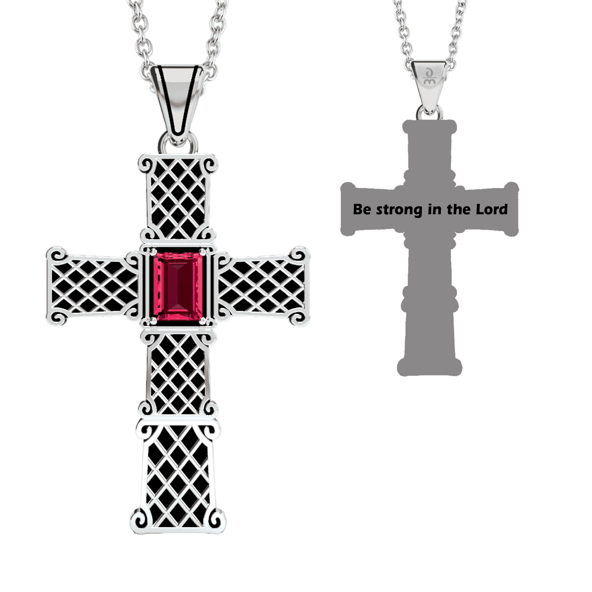 Be Strong Birthstone Cross Pendant 6524 0020 a main july