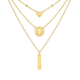 Love in Jesus Language Diamond Pearl Necklace 10226 0015 b back