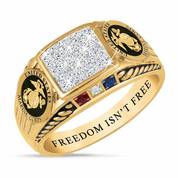 FREEDOM ISNT FREE US Marine Corps Diamond Patriot Ring 5958 006 8 1