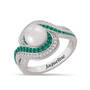 Personalized Pearl Birthstone Swirl Ring 11064 0018 e may