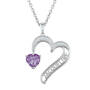 Diamond and Birthstone Heart Pendant 12169 0010 f june