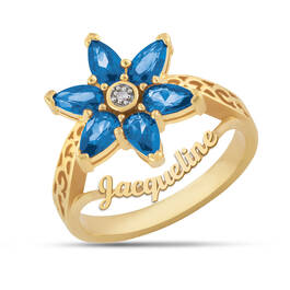 Personalized Birthstone Bloom Ring 10871 0013 i september