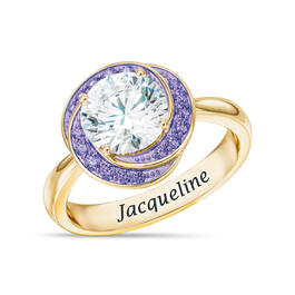 Love Knot Birthstone Ring with Free Matching Earrings 12097 0025 f june