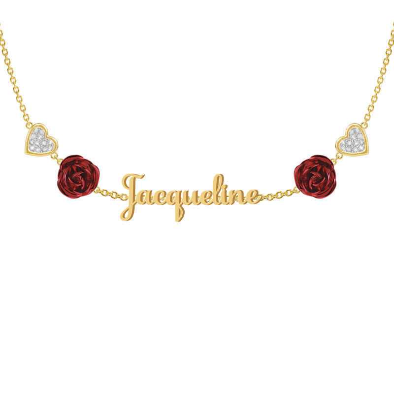Personalized Diamond Rose Necklace 10467 0013 a main