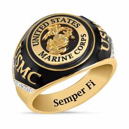 US Marines Onyx  Diamond Ring 6282 001 4 1