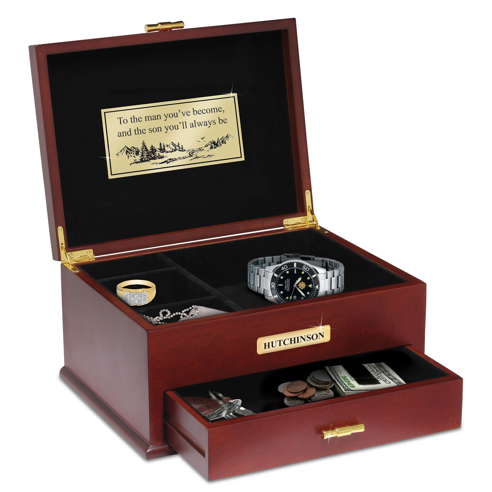 The Personalized Son Valet Box 2569 0066 b open box