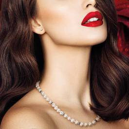 Pearl  Black Diamond Necklace 6062 001 0 6