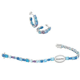 Blue Wave Crystal Bracelet with FREE Matching Earrings 11987 0012 b flat