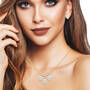 Trio of Hearts Diamond Necklace with Free Earrings 11808 0019 m model