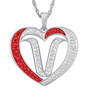 Personalized Diamond Initial Heart Pendant 10926 0018 v initial V
