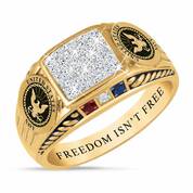 FREEDOM ISNT FREE US Navy Diamond Patriot Ring 5958 007 6 1