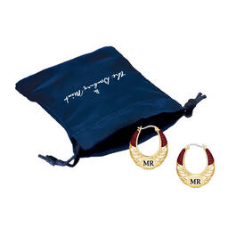 Birthstone Initial Hoops 11897 0011 n gift pouch