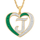Personalized Birthstone Diamond Initial Heart Pendant 10575 0012 e may j