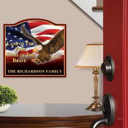 The Home of the Brave Personalized Welcome Sign 6061 001 1 2