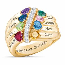 Many Hearts One Family Birthstone Ring 6521 002 3 1