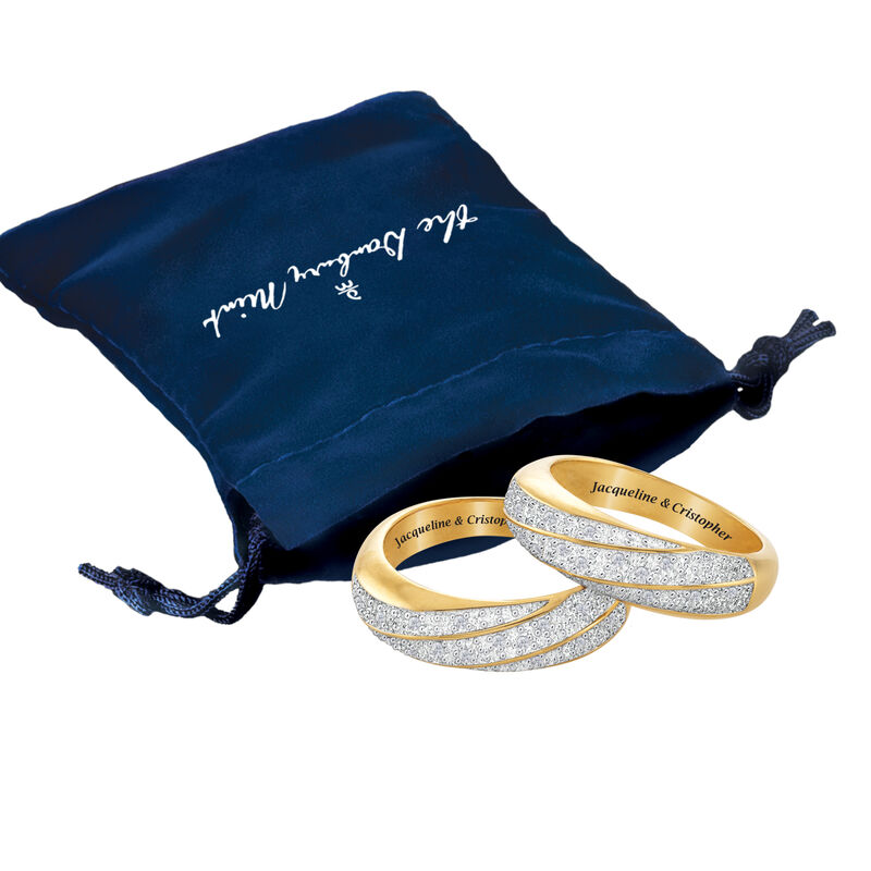 Personalized Diamond Ring Set 10805 0014 g gift pouch