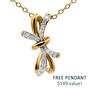 Diamond Bow Ring with FREE Matching Pendant, Diamond Bow Ring Free Pendant 11142 1616 c pendant