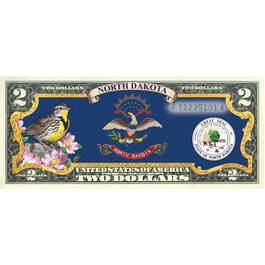 State Bird and Flower Enhanced $2 Bill Collection 11346 0018 a NorthDakota