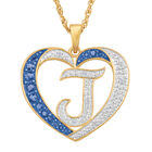 Personalized Birthstone Diamond Initial Heart Pendant 10575 0012 i september j