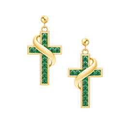 Birthstone Cross Earrings 5657 0021 e may