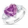 Birthstone Triple Heart Ring 1516 001 3 6
