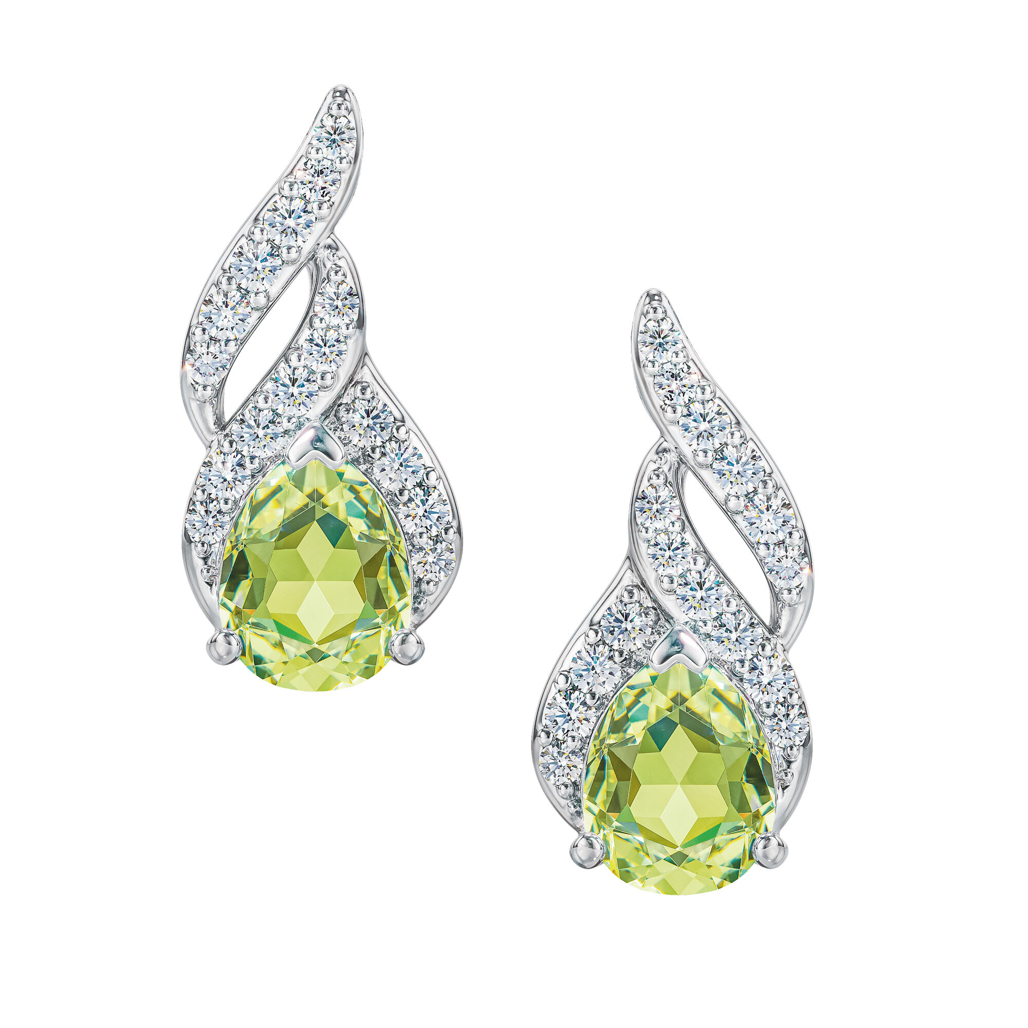 Genuine Birthstone Diamond Earrings Aug