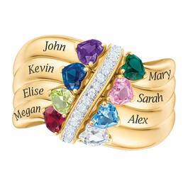 Many Hearts One Family Birthstone Ring 6521 002 3 2