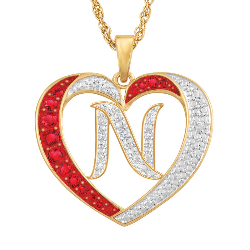 For My Daughter Diamond Initial Heart Pendant 10119 0015 a n initial