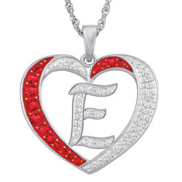Personalized Diamond Initial Heart Pendant 10926 0018 e initial E