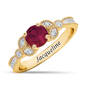Personalized Genuine Birthstone & Diamond Ring, Personalized Genuine Birthstone Diamond Ring 11160 0011 g july