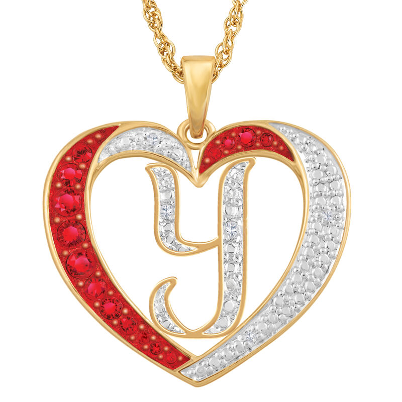 Personalized Diamond Heart Pendant 2300 0011 y initial Y