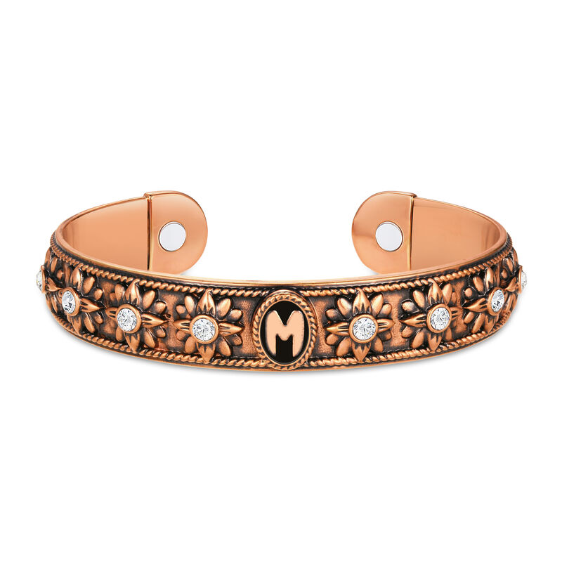 Personalized Vitality Copper Magnetic Bracelet 10929 0015 d initial m