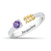 Birthstone & Diamond Zodiac Ring 11999 0018 b february
