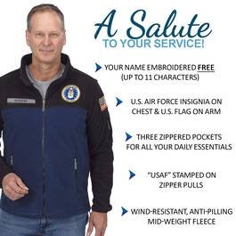 the us airforce fleece jacket 1662 0346 g features